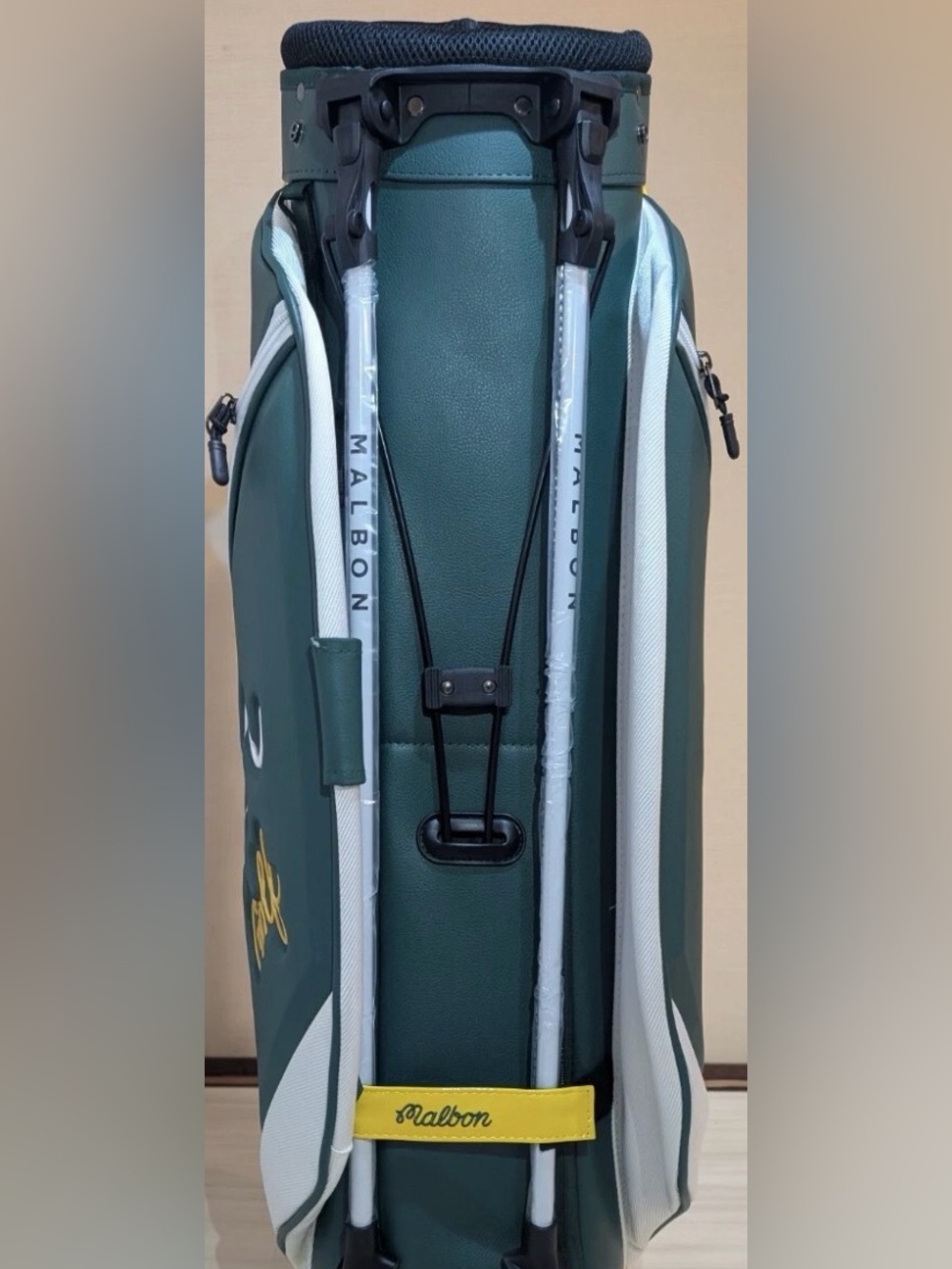 Malbon Green and gold Stand golf bag. TEAM MALBON - Picture 3 of 9